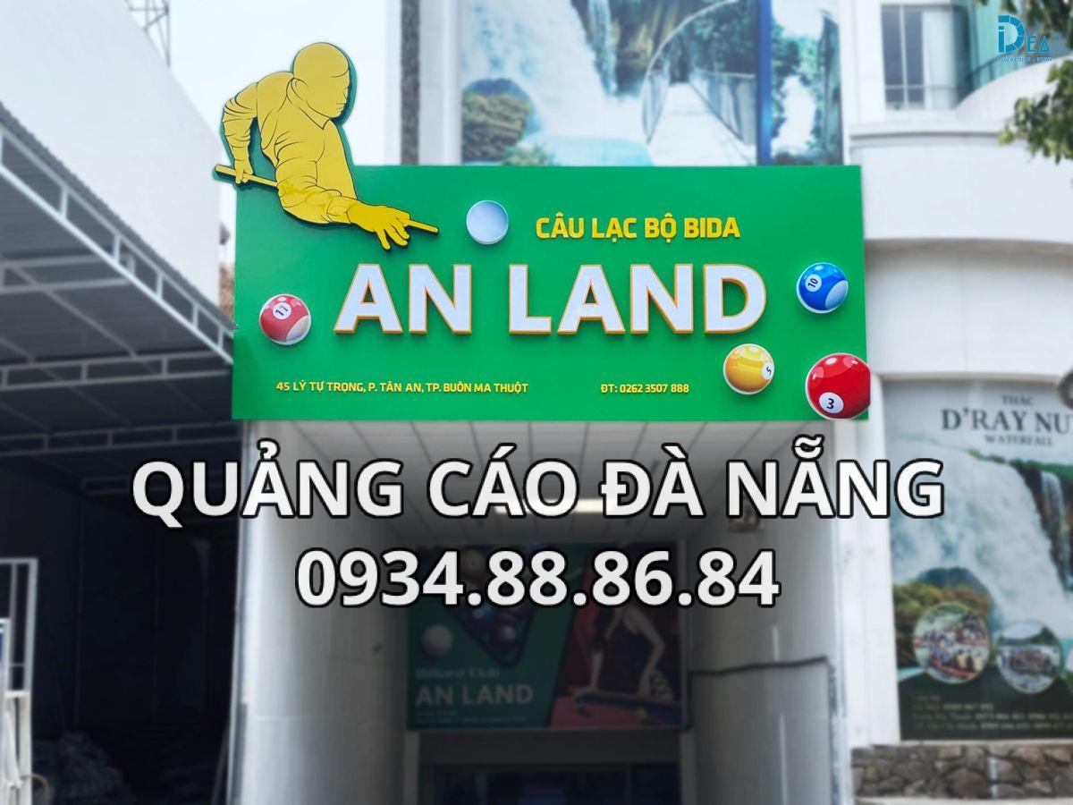 Bảng Hiệu Bida Đơn Giản Phong Cách Chữ Trắng Nền Xanh
