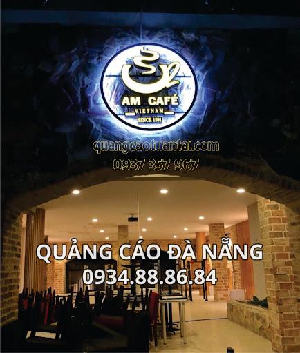 Bảng Hiệu Led Coffe Tròn Chữ Trắng Nền Đen