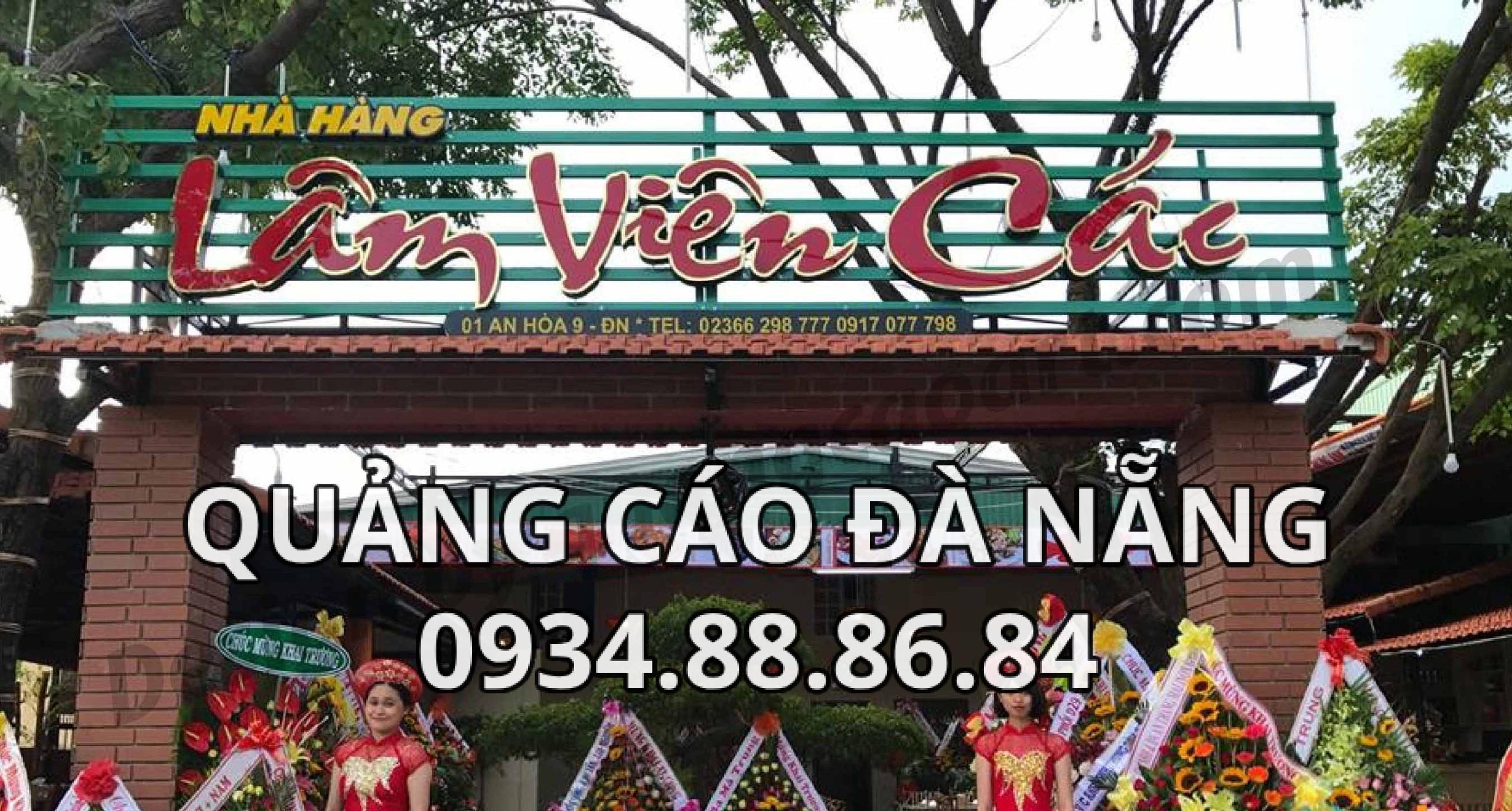 Bảng Hiệu Nhà Hàng Đơn Giản Tông Đỏ Vàng